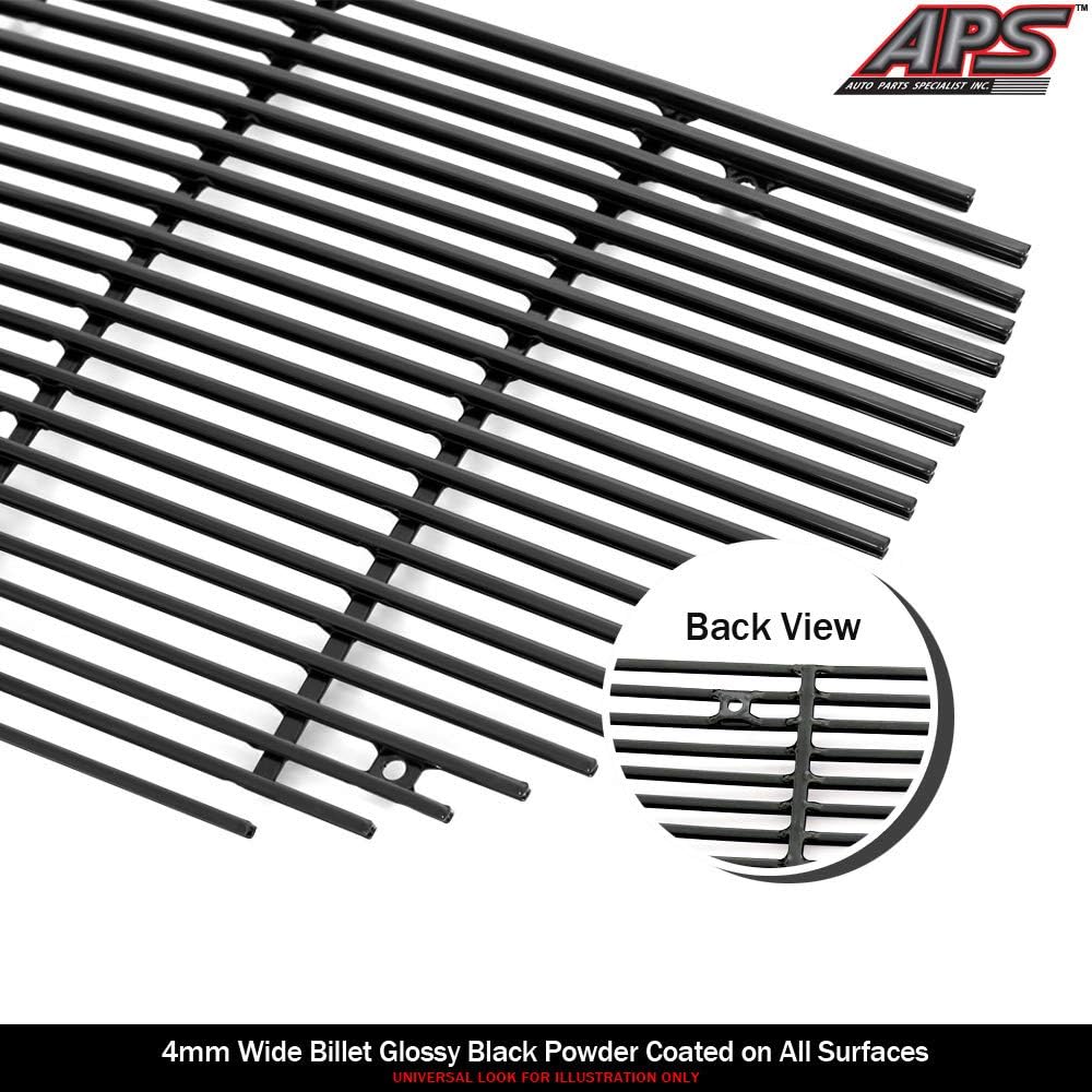 Compatible with 99-03 Ford F-150 Lightning Black Billet Grille Combo F87932H
