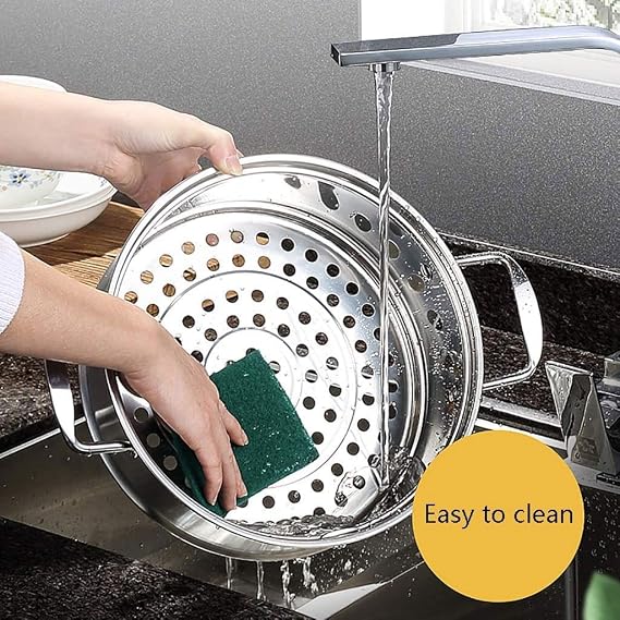 Big Stainless Steel Steamer, Cookware Pot Saucepot Multi-Layer Boiler Steaming,Induction-Safe Stainless Steel 2-Tier Food Steamer Pan