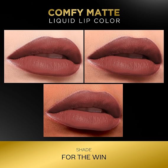 FACES CANADA Comfy Matte Liquid Lipstick - For The Win 08, 3 ml | Comfortable 10HR Longstay | Intense Matte Color | Almond Oil & Vitamin E Infused | Super Smooth | No Dryness | No Alcohol