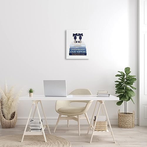 Miniatura 2 de Stupell Industries Librería elegante y glamorosa con tacón de lazo azul marino, diseñada por Amanda Greenwood, arte de pared, 16 x 20 pulgadas