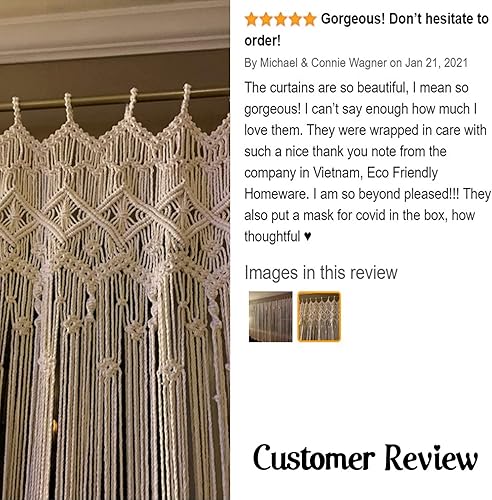 Miniatura 9 de Cortinas de macramé con cuentas para puertas cortinas de ventana de puerta decoración de pared macromayo panel de cortina de macramé cortinas de