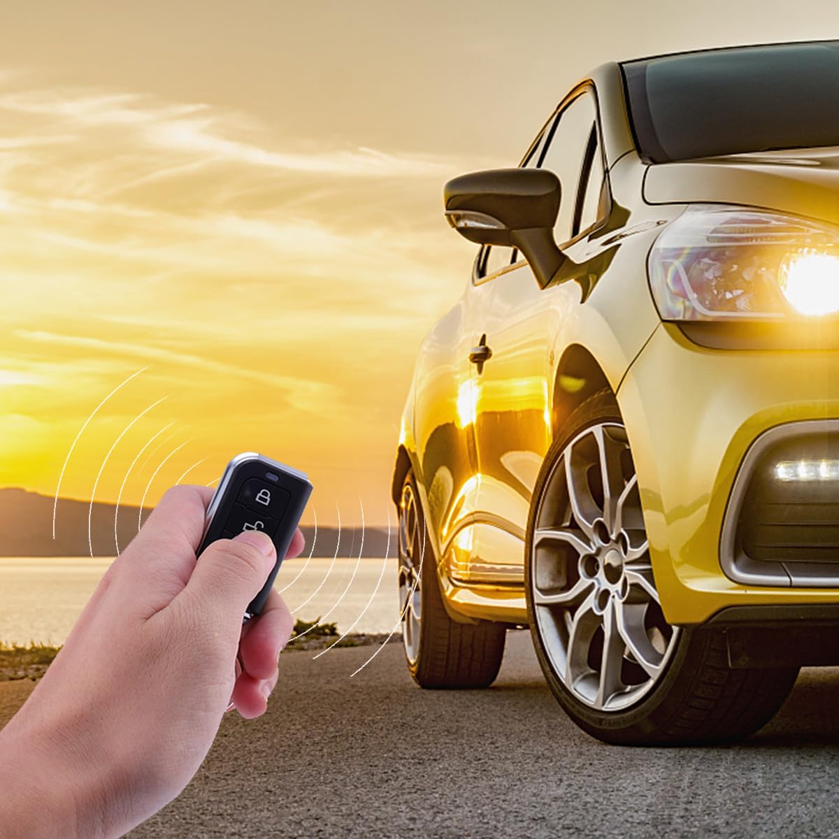 Abaodam Système D'entrée sans Clé Voiture Démarrage à Distance, Alarme Antivol Automobile, Télécommande Sécurité Véhicule, Verrouillage Central Automatique pour Protection Anti-vol
