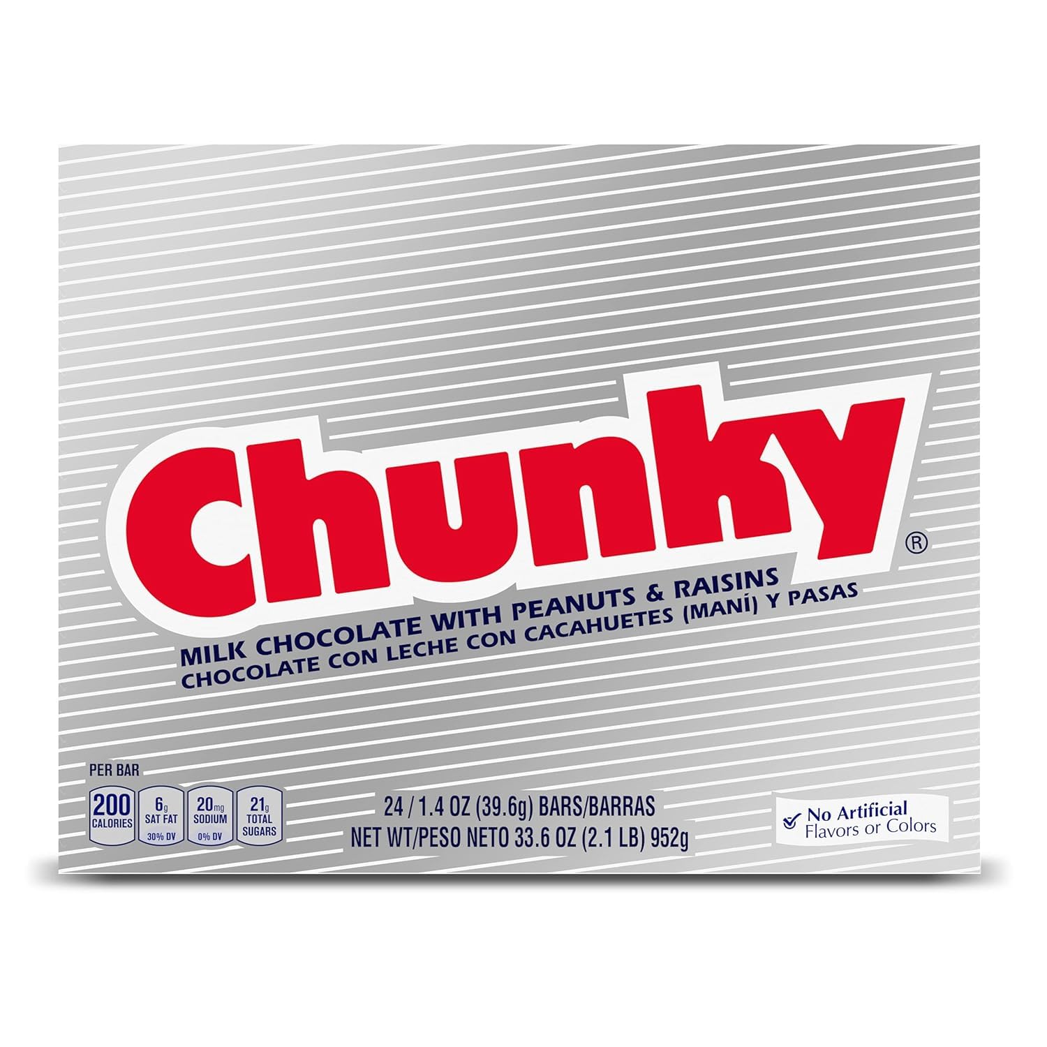 Candy Bars – Milk Chocolate with Peanuts & Raisins | Individually Wrapped | Bulk 24-Pack (33.6 oz) (24 Count)