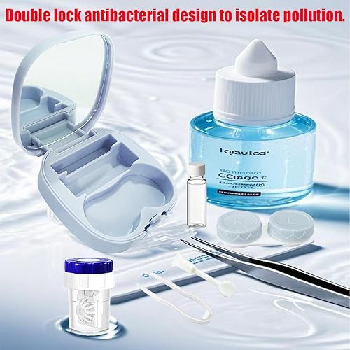 Miniatura 2 de Kit de funda para lentes de contacto con lavadora limpiadora, kit de herramientas de extracción de aplicador de lentes de contacto con botella de