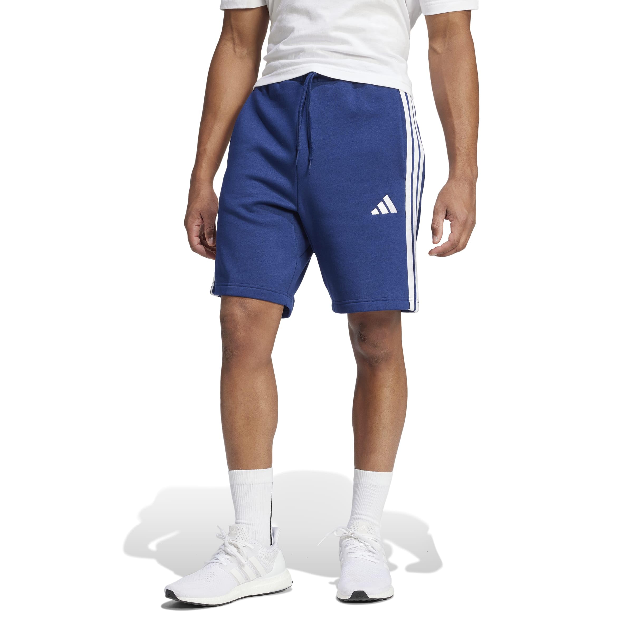Adidas Bleu Short Essentials 3-Stripes Fleece