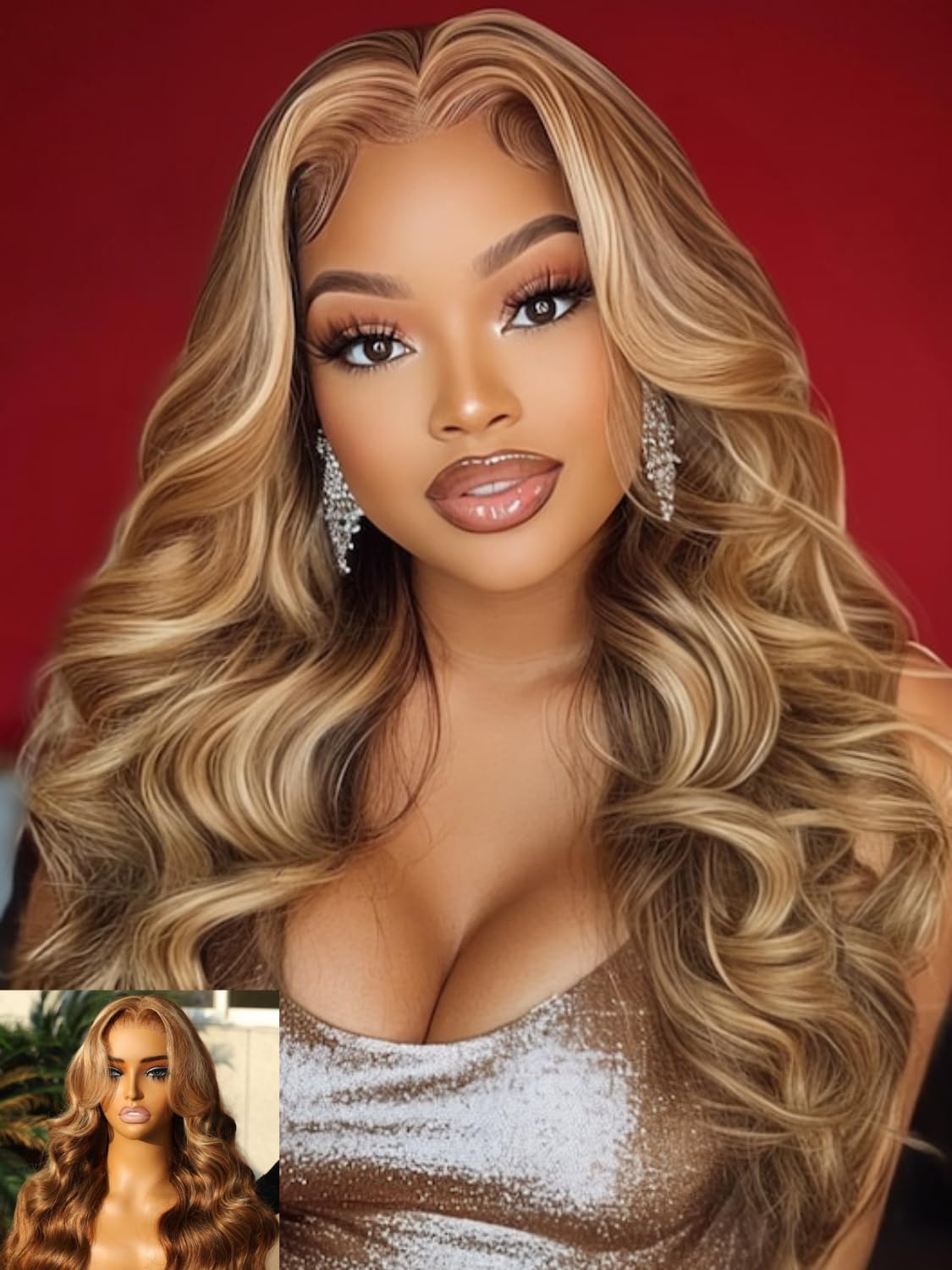Nadula Honey Blonde Bye Bye Knots Glueless Drawstring Wig Human Hair, 7x5 HD Pre Cut Body Wave Lace Front Wig Pre Plucked Bleached Knots, Pre Everything Glueles