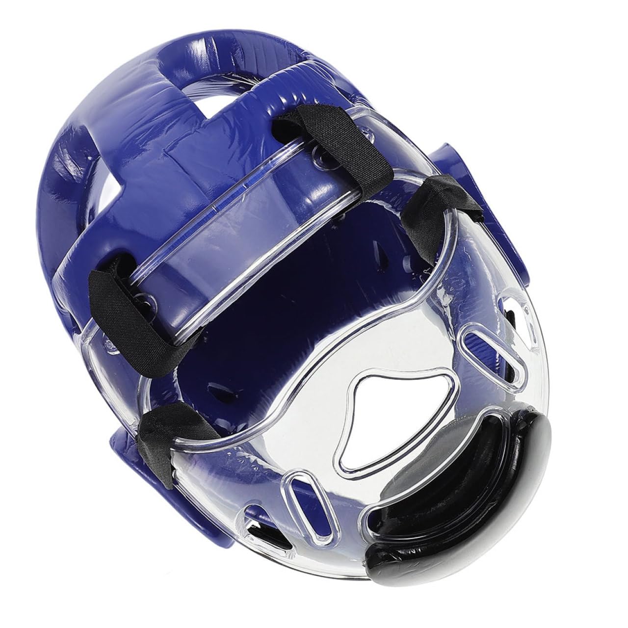 Casco Protettivo Arti Marziali Ragazzi Visiera Completa Blu | Spugna Pu Plastica, Leggero e Regolabile, per Pratica e Sport da Contatto