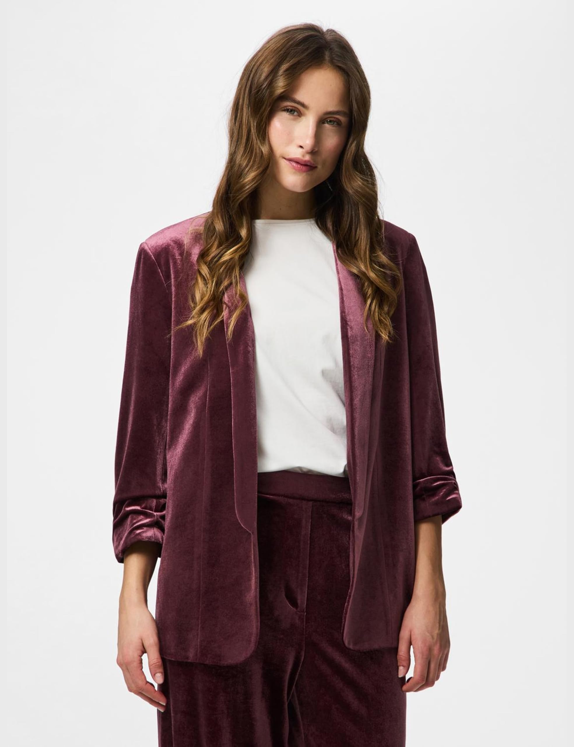 PIECES Pcbosella Velour 3/4 Blazer Donna