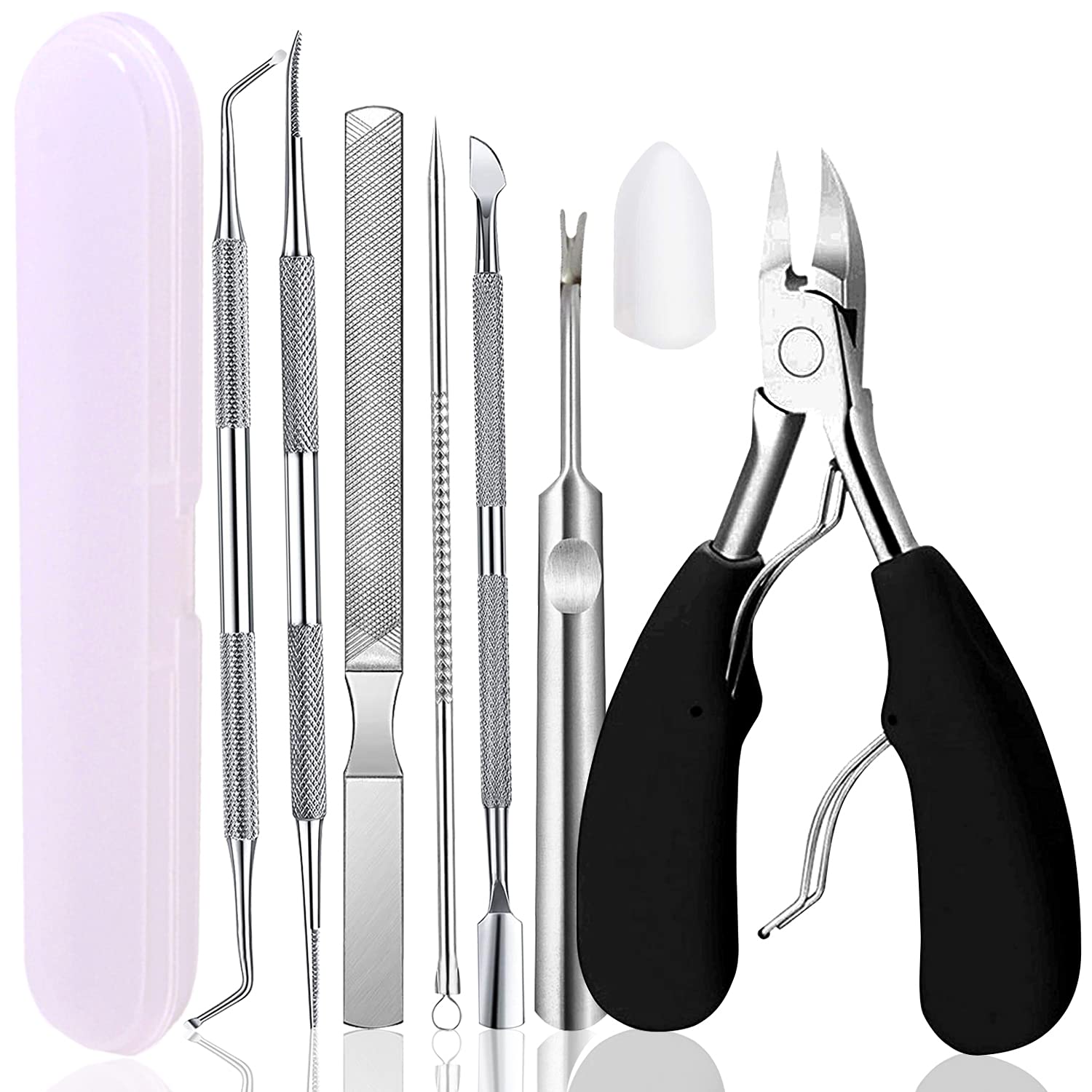 Professional Pedicure Kit (9PCS), Ingrown Toenails, Professional Pedicure Tools, Iarge Nail Clippers for Thick Nails