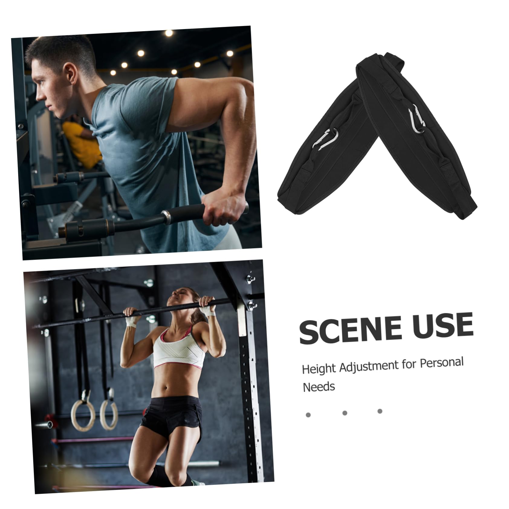 1 Paio Cinghie Sospese per Trazioni e Addome, Nero | Oxford Cloth e Poliestere, Allenamento Casa e Routine Fitness, Supporto Esercizi Upper Body