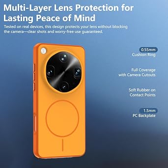 Case for Oppo Find X9 Ultra,Thin Shockproof Case, Shockproof Rugged Protective Case,Raised Screen and Camera Lips, Precise Cutouts, Protective Anti-Scratch Flexible Bumper (Orange)