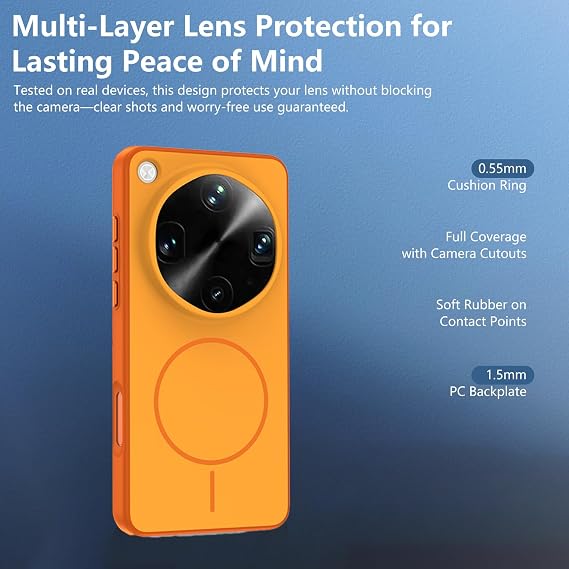 Case for Oppo Find X9 Ultra,Thin Shockproof Case, Shockproof Rugged Protective Case,Raised Screen and Camera Lips, Precise Cutouts, Protective Anti-Scratch Flexible Bumper (Orange)
