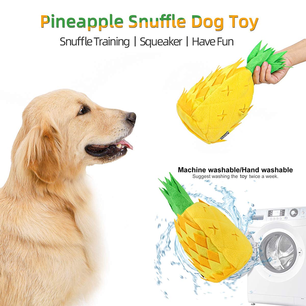 Amazon | 犬のためのかわいいパイナップルぬいぐるみきしむおもちゃ