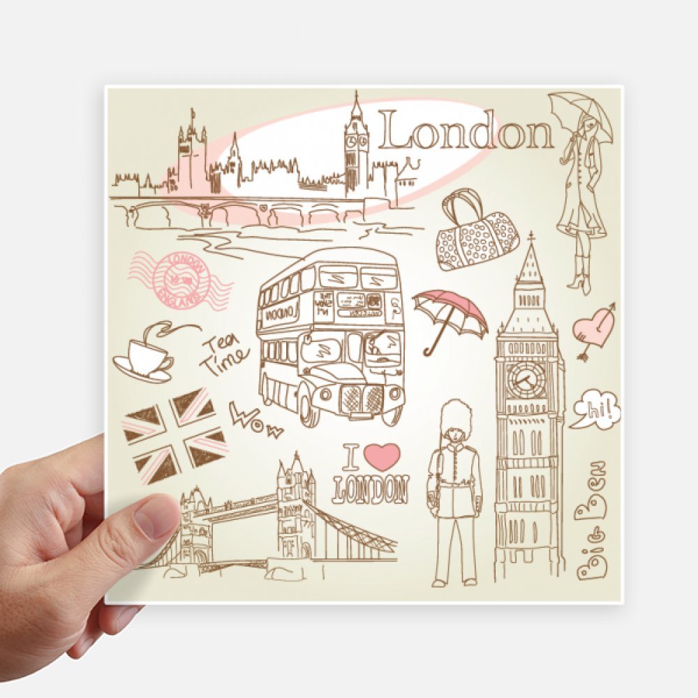 Sticker Big Ben bus pour ordinateur et moto - Décoration murale voyage Londres 20cm