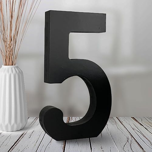 Miniatura 8 de AOCEAN Números de madera negra de 6 pulgadas, números de madera sin terminar para Halloween, números decorativos de pie, rebanadas, decoración de