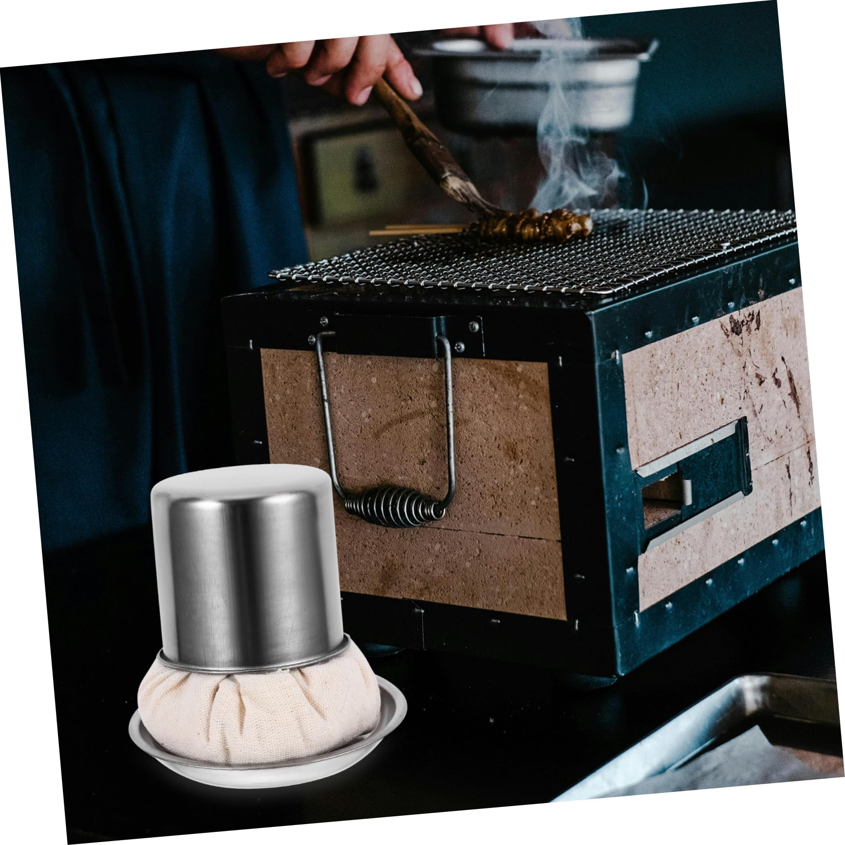 ABOOFAN Tampon Graisseur Crepiere en Acier Inoxydable Essuie-Glace Multifonctionnel pour Cuisine Barbecue