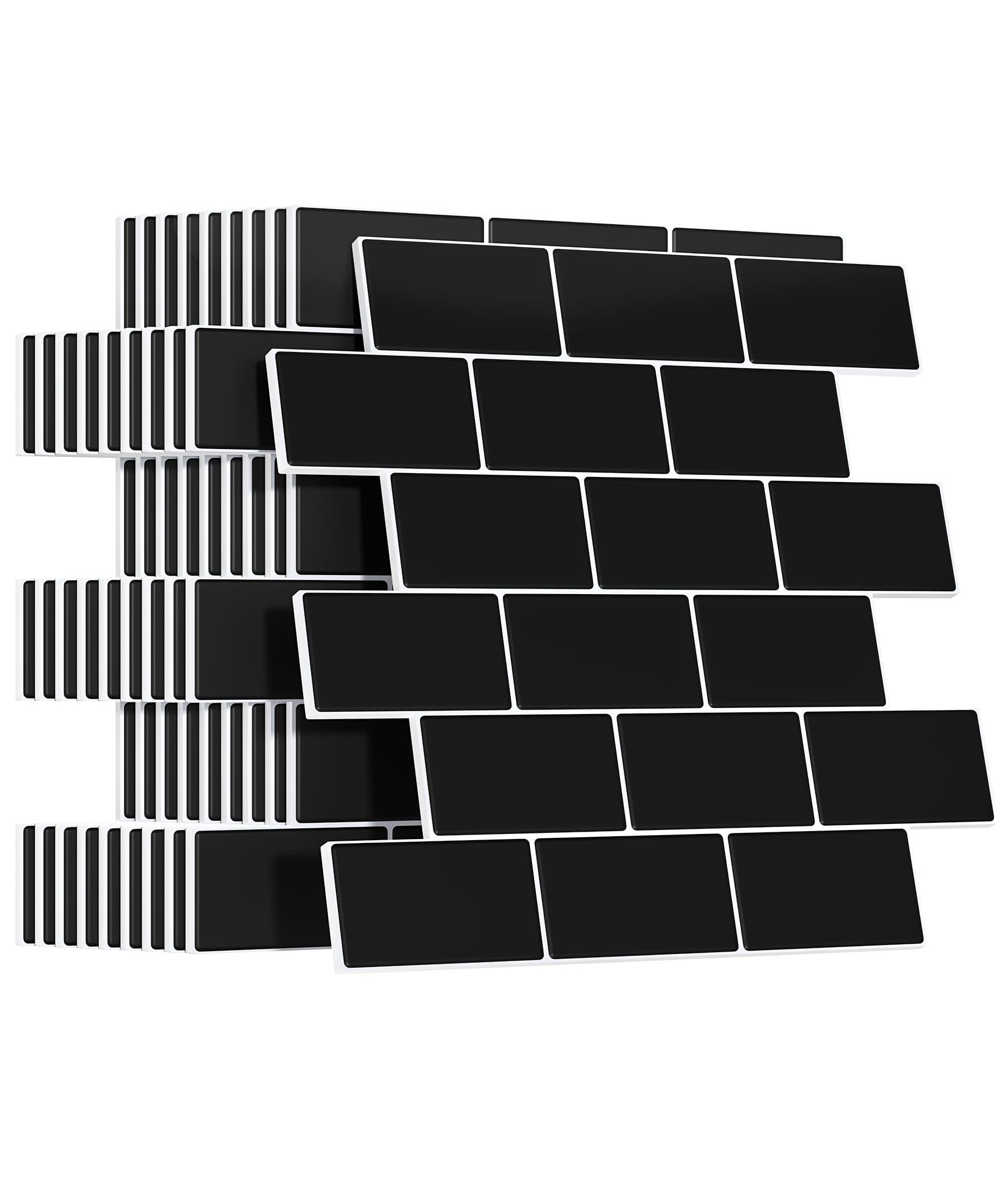 Yoillione Piastrelle Adesive Cucina, Nero Paraschizzi Cucina Mattonelle Adesive Bagno, Mattonelle Decorative 3D per Parete, 30x30 cm, 10 Pezzi