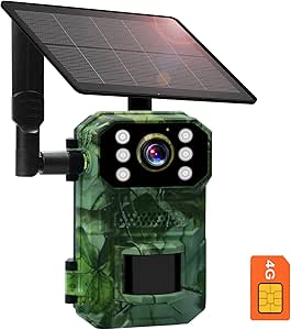 4G LTE Cellular Trail Camera with No Glow Night Vision 0.2s Trigger Motion Activated IP66 Waterproof Deer Camera 120°Wide Angle for Outdoor Wildlife Monitoring asin的图片