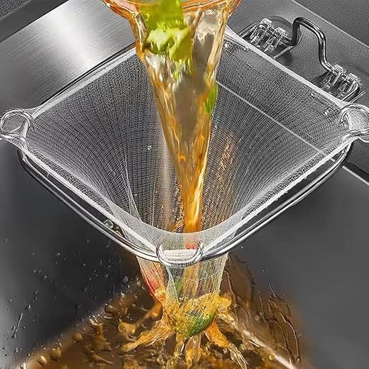 Stainless Steel Kitchen Sink Corner Strainer & 50 Filter Bags