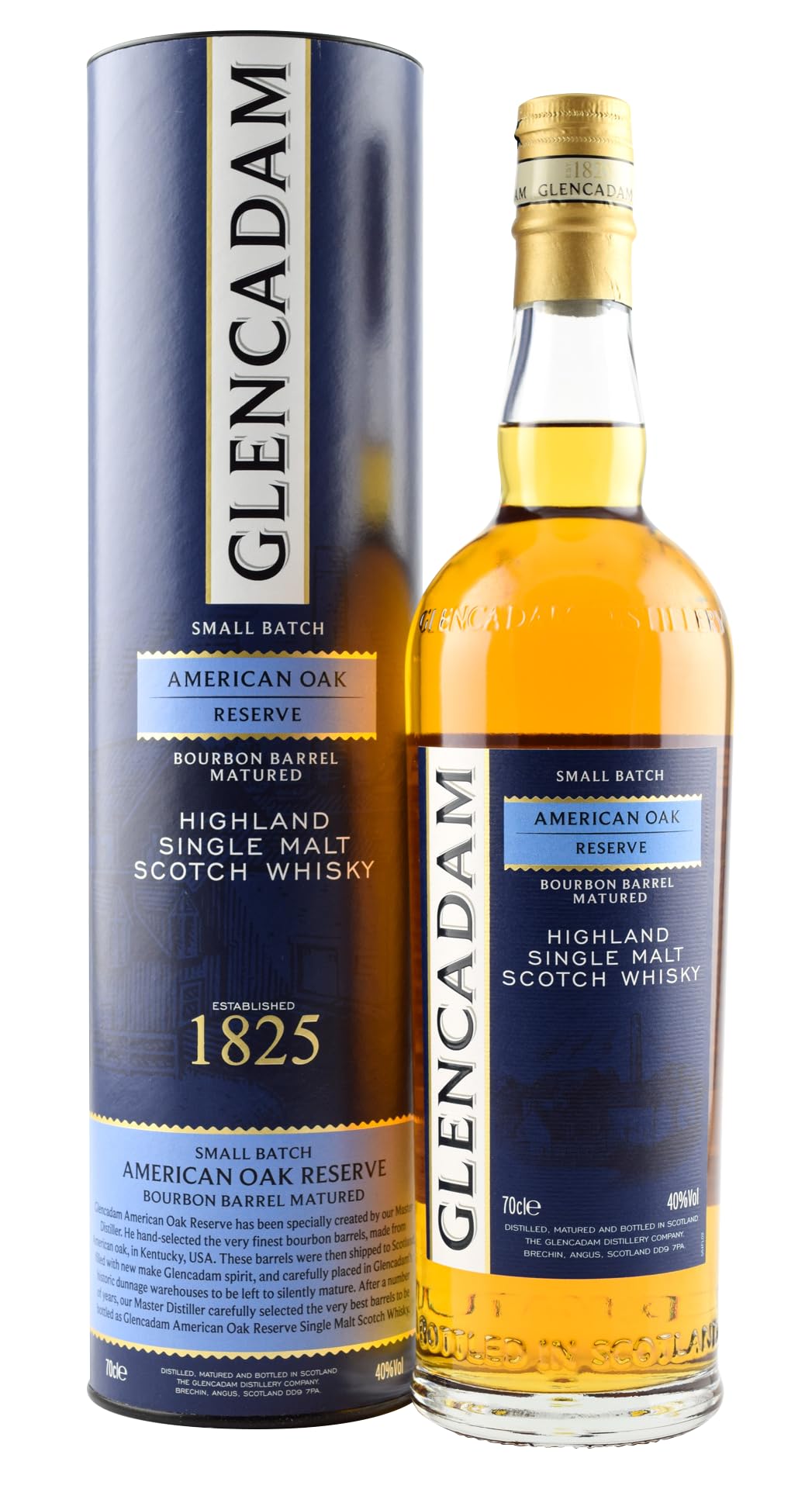 Glencadam Small Batch AMERICAN OAK Reserve Bourbon Barrel Matured 40% Vol. 0,7l in Giftbox