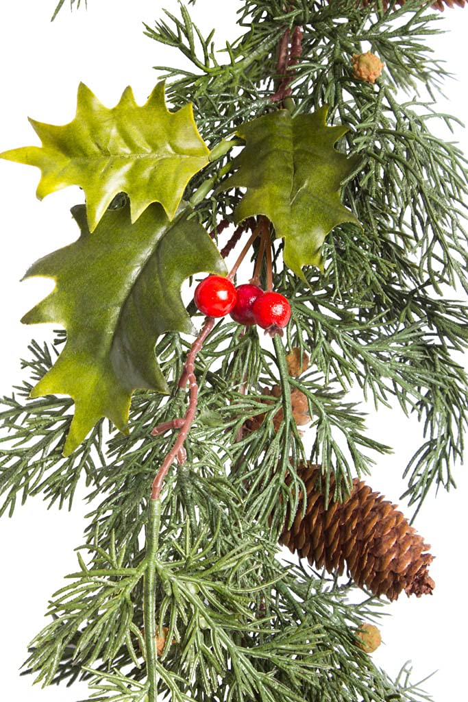 künstliche Zedern - Ilex - Zapfen Girlande/Türbogen