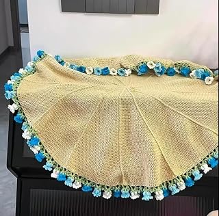 Manta de rosas hecha a mano, manta de ramo de rosas con flores de ganchillo, manta de ramo sorpresa hecha a mano, mantas románticas de punto con rosas florales, regalo for el Día de la Madre,(Pink)