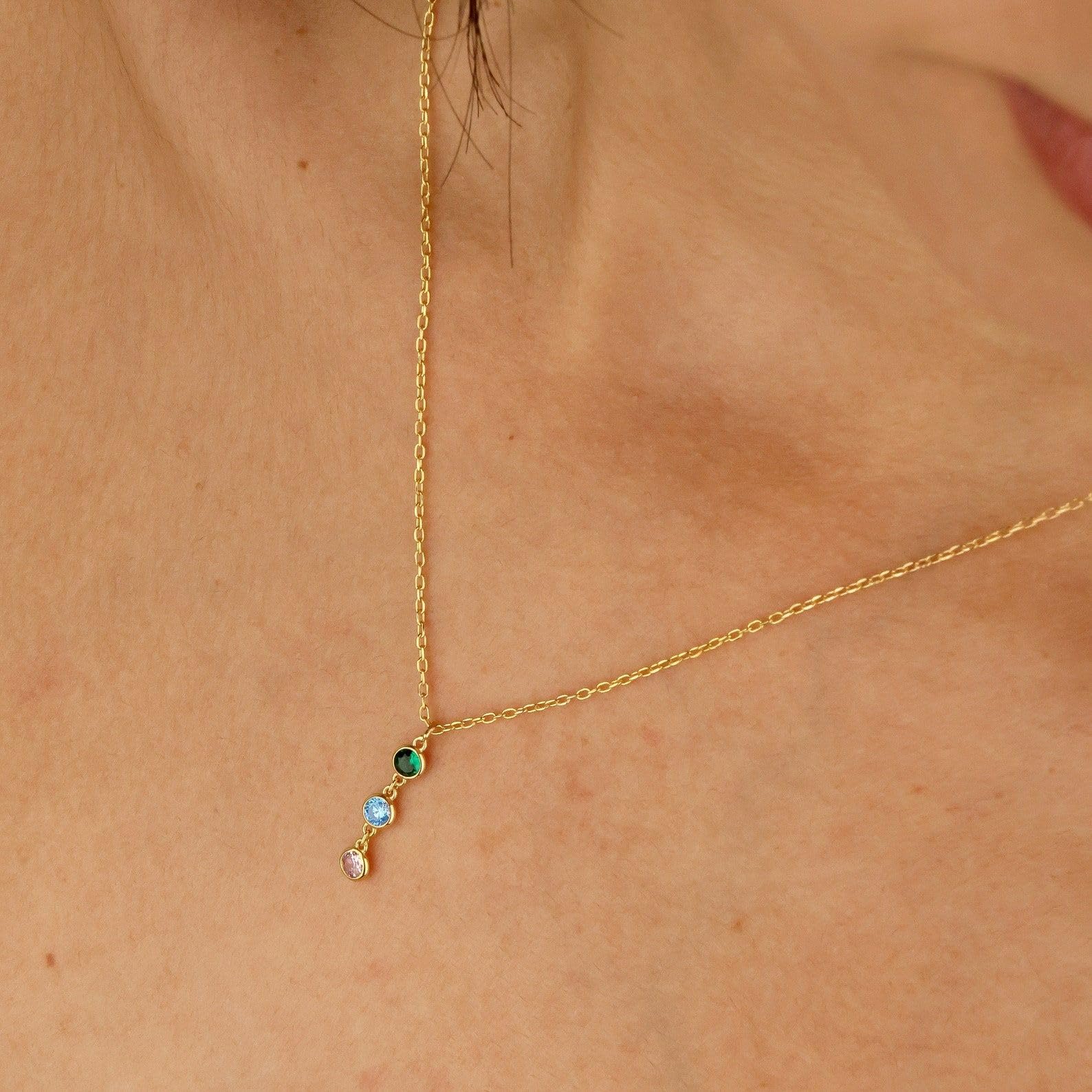 Verticale collana con pietre, nascita pietre elegante Natale