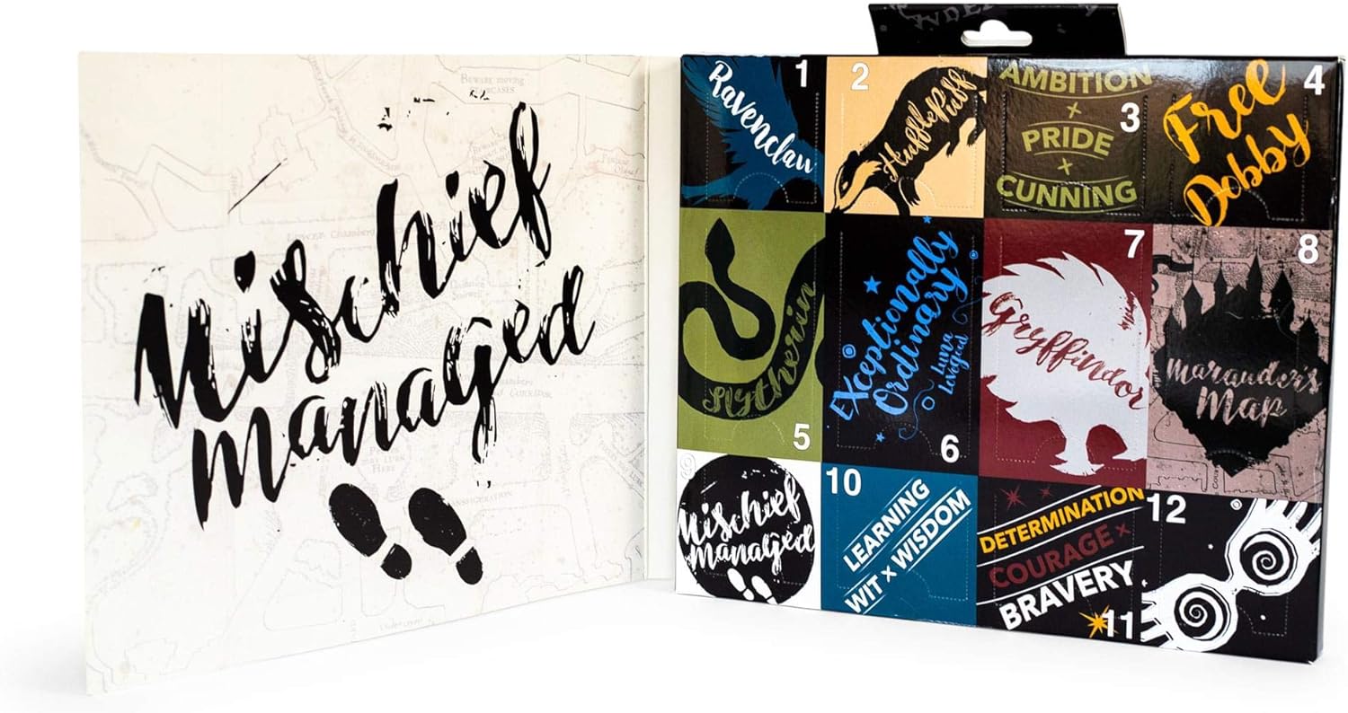 Harry Potter Solemnly Swear Limited Edition Juniors Womens 12 Days of Socks Set Size 4-10 Black - Image 2