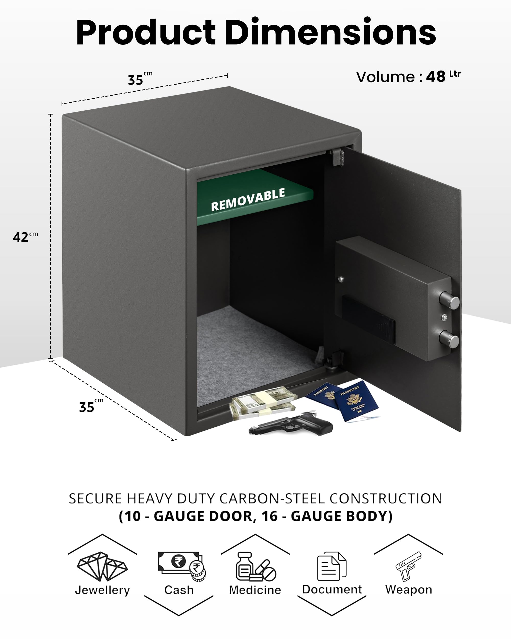 SecureLitePro Safe Locker - Digital & Key Security -2