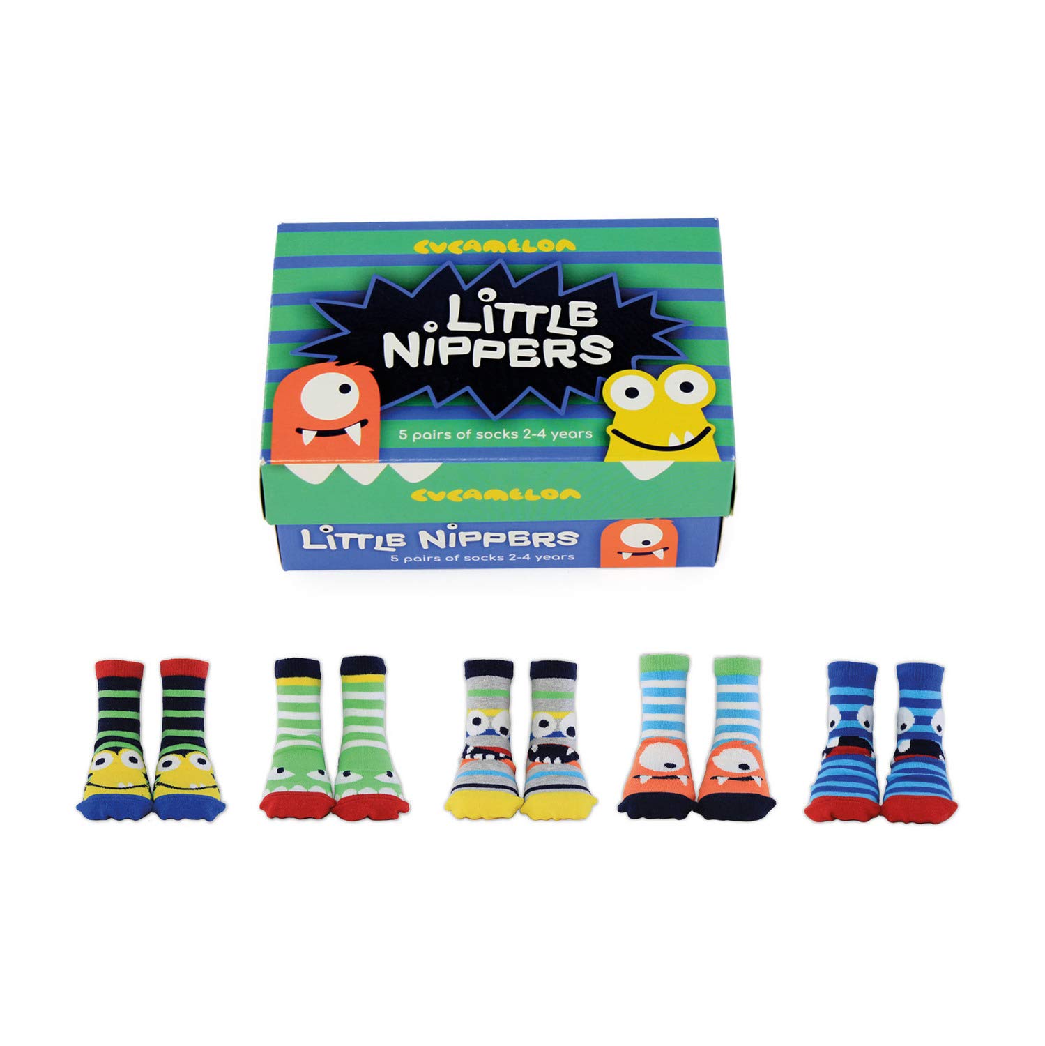 Cucamelon Multi Baby Little Nippers Sock Gift, One Size