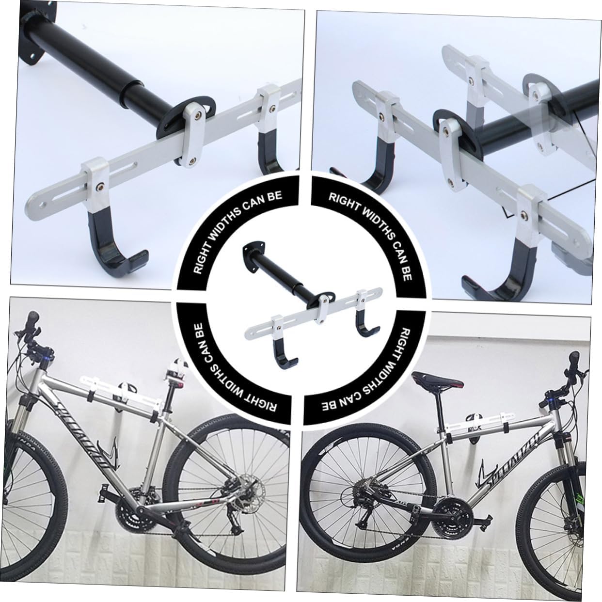 1pc Adjustable Bike Mount Rack Space-Saving Storage for Mountain Road and Folding Bikes Wall-Mounted Design for Home Garage and Apartment