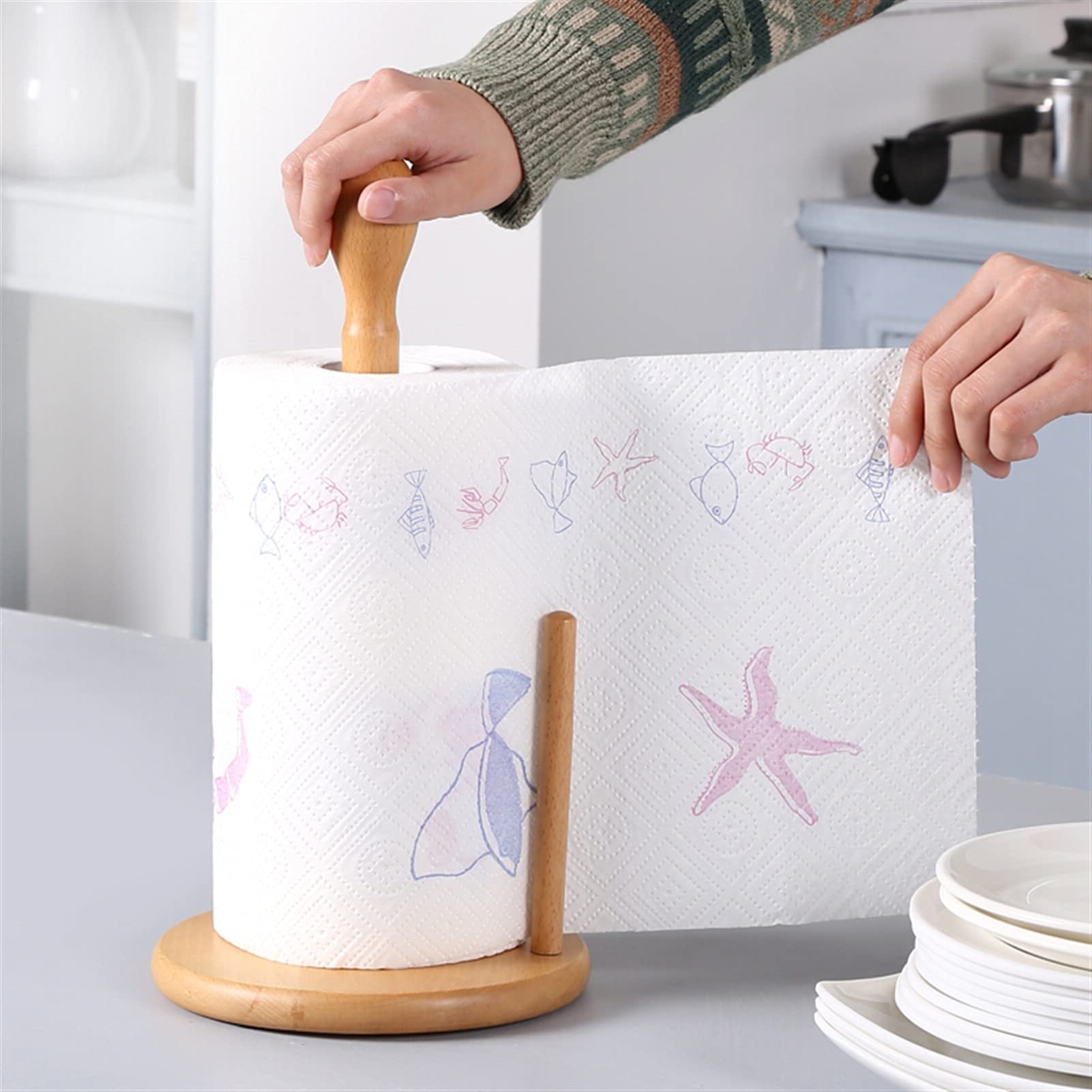 Porte-essuie-tout, dessous du meuble Porte-rouleau pour essuie-tout en papier Support pour rouleau en acier inoxydable Support de - Maison