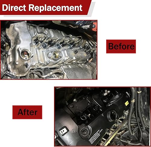 Miniatura 6 de 11127552281 Kit de cubierta de válvula de motor Endxedo de aluminio compatible con BMW 125i, 128i, 323i, 325i, 328i, 525i, 528i, 530i, X1, X3, X5,