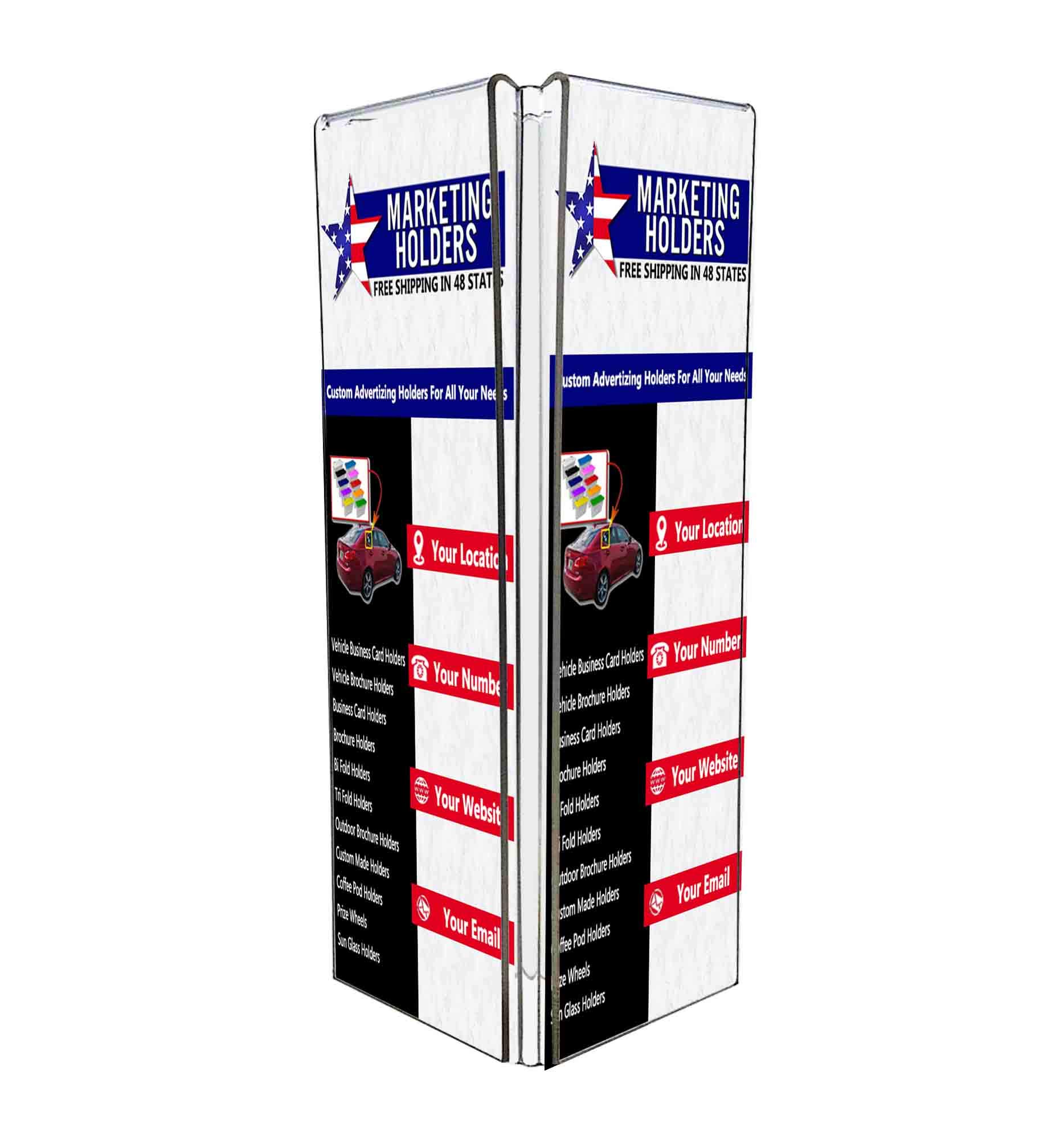 10 Pack Sign Holder 4 x 9 Inch 3 Sided Clear Acrylic Table Tent POP Signs Restaurant Menu Display Frame Materials Tall Display Countertop Printed Material Specials Sign Holder by Marketing Holders