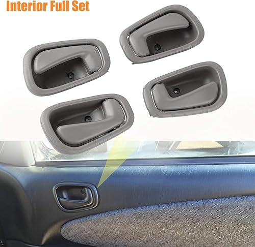 Miniatura 2 de NPAUTO Par de manijas interiores de puerta trasera delantera y trasera para Toyota Corolla Chevy Prizm 1998 1999 2000 2001 2002 Cerradura manual,