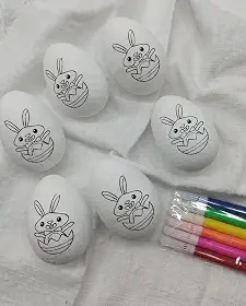 Ovos De Páscoa Infantil Para Colorir 6,5cm