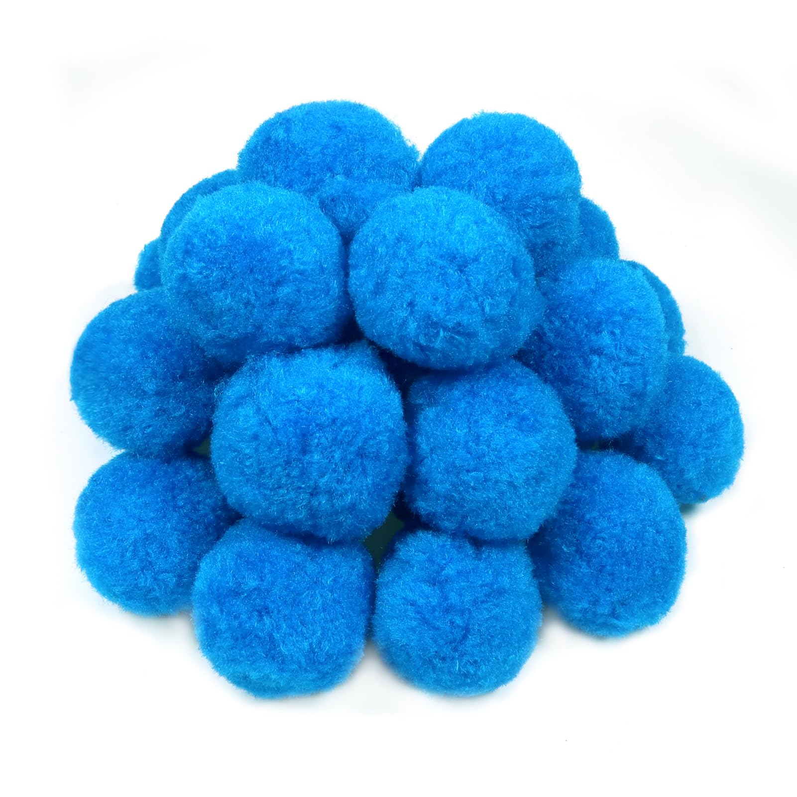 TOAOB 30pcs 5cm Large Pom Poms Balls Lake Blue Fluffy Pompoms — image 1