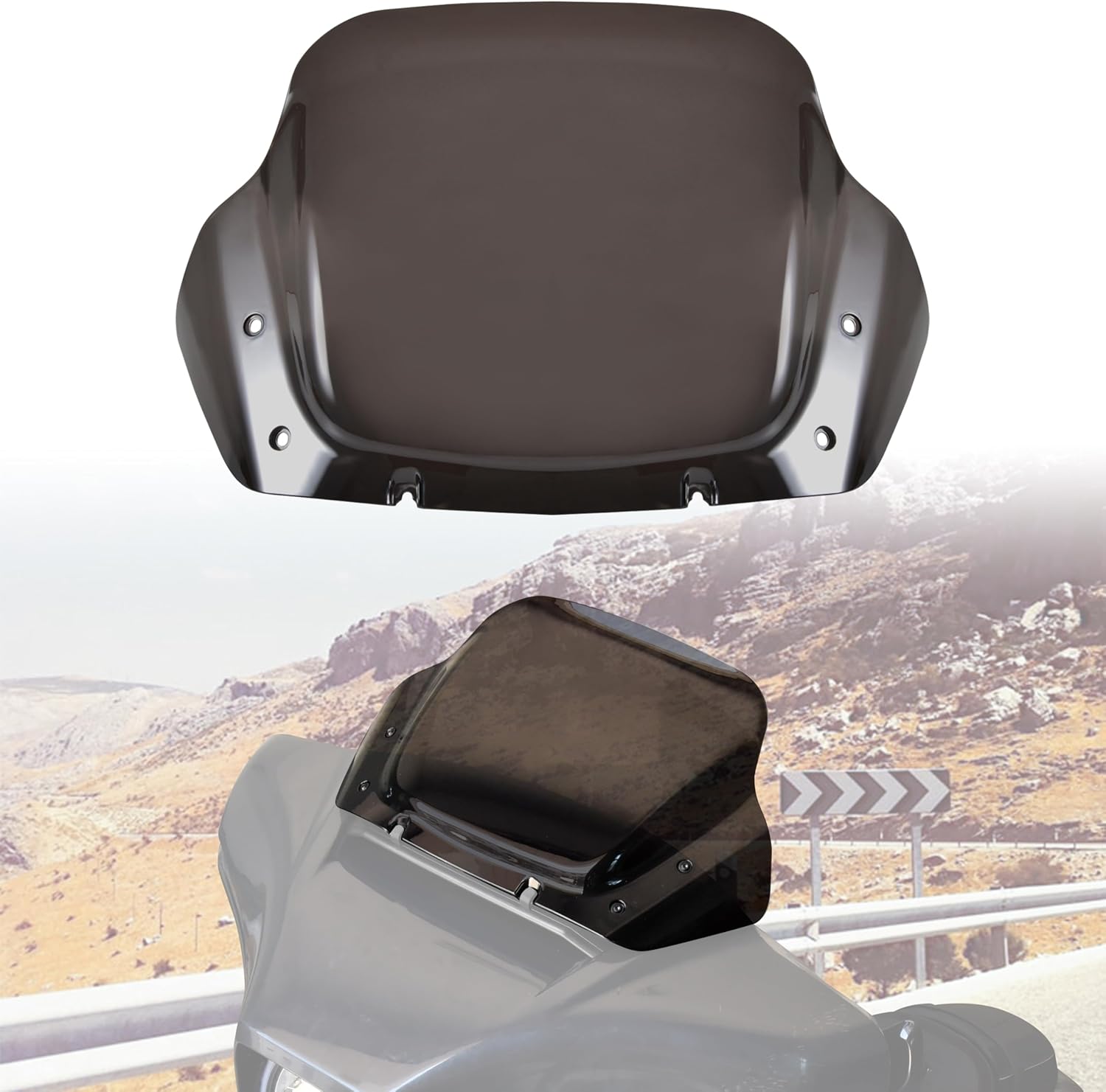 10" Windshield Kits for Harley Street Glide CVO 2024, Dark Tinted Wind Shield Windscreen Air Deflector for Harley Davidson Street Glide CVO FLHXSE 2023-2024 Accessory