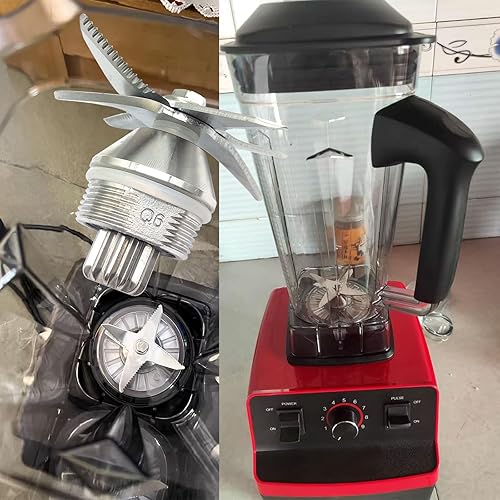 Miniatura 6 de Cuchillo mezclador compatible, ensamblaje de hoja húmeda de acero inoxidable de 4 cuchillas, pieza de repuesto compatible con mezclador de licuadora