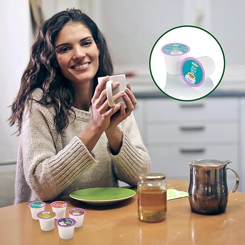 Miniatura 7 de Eastsign Tazas de té K para Keurig, paquete variado de 16 unidades, 4 sabores Keurig Tea Pods English Breakfast, jazmín, Earl Grey, té verde,