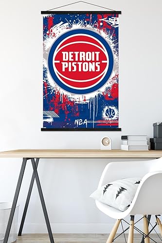 Miniatura 5 de Trends International NBA Detroit Pistons - Póster de pared con logotipo Maximalist 23 con marco magnético