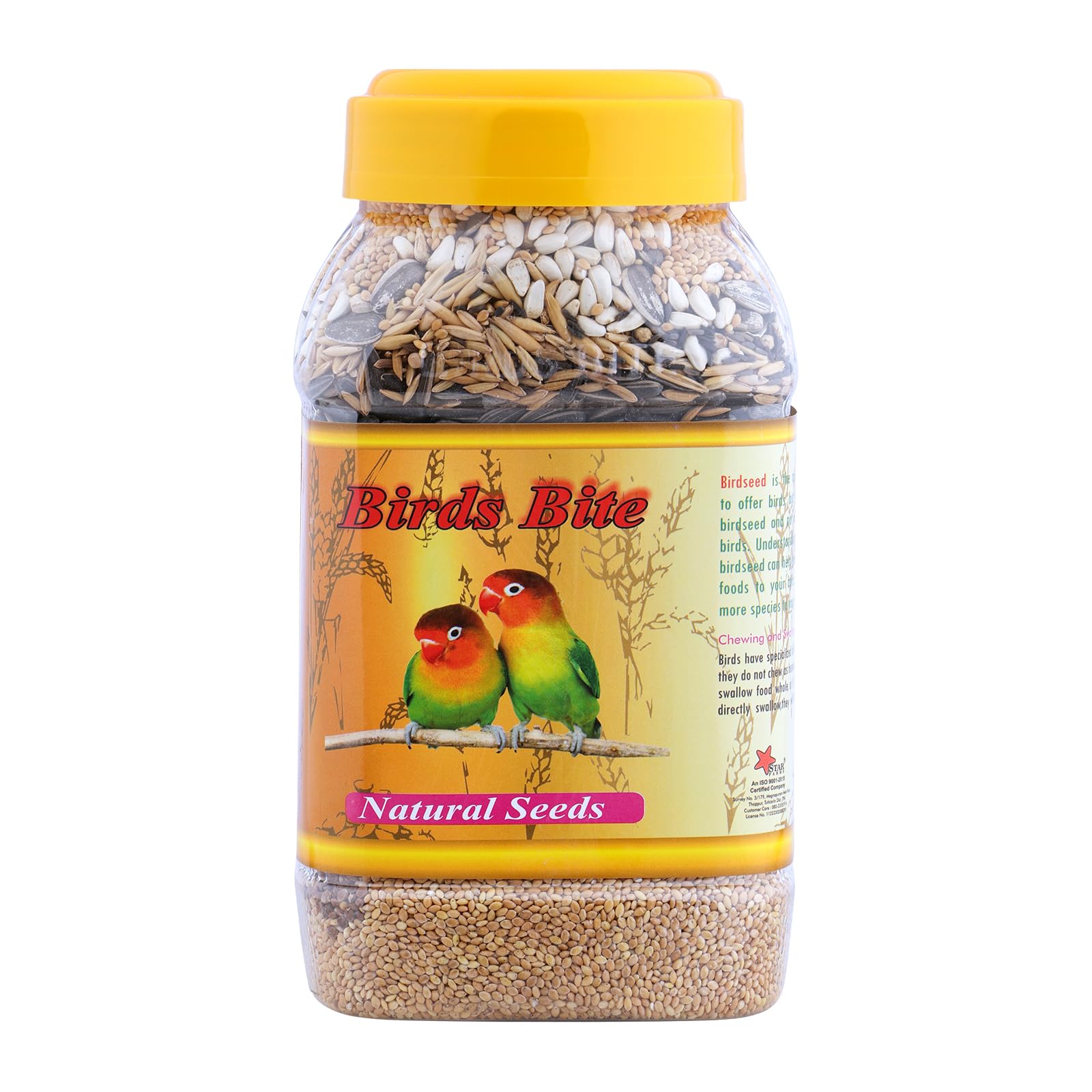 Birds Bite Natural Seed Mix for Pet Birds | Premium Daily Nutrition | Bird Food for Lovebirds, Budgies, Cockatiels, Finches, Conures & African Grey Parrots | 1 kg-image-4
