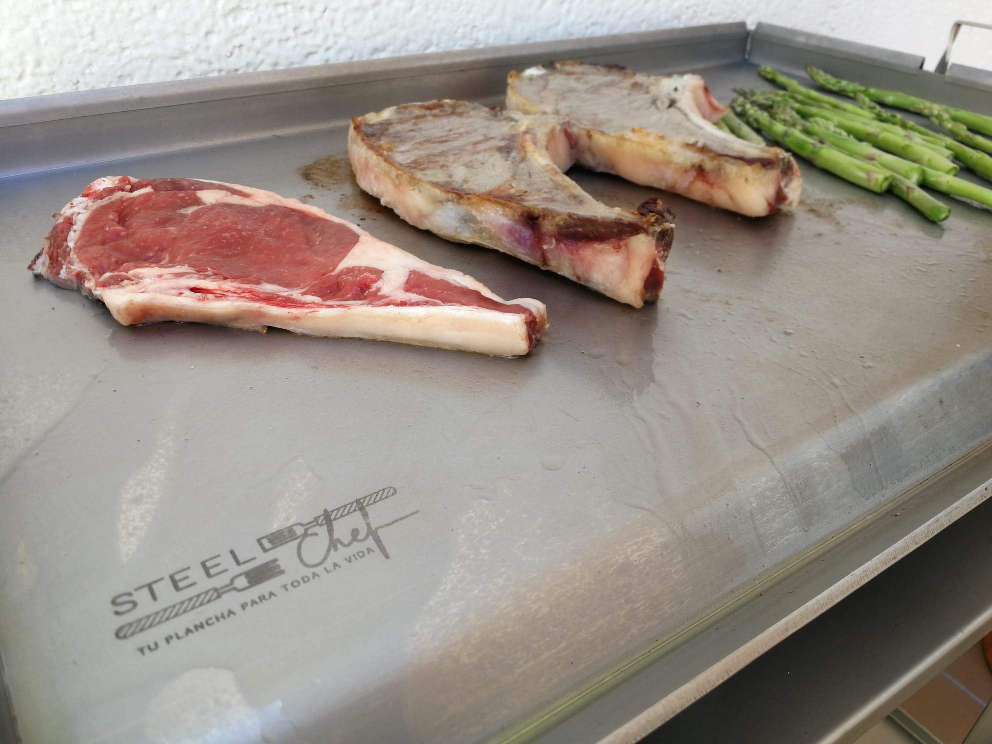 Plancha de Gas con Paravientos de Acero Inoxidable