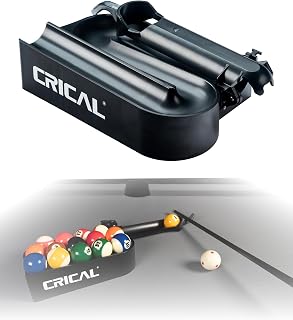 CRICAL Billiards Training Aid, ABS Pool Practice Trainer with No Screw Assembly Required, Rubber Band Rebound System, Non-Slip Protective Base, Carrying Bag Included
