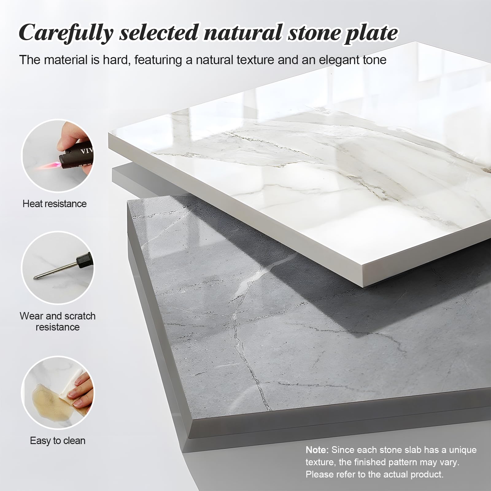 Mesa Consola de Lujo para recibidor, Mesa de Entrada Moderna, Mesa Consola Estrecha de mármol con Base de Metal para Pasillo, Sala de Estar, vestíbulo, 31.5" x 39.4" x 47.2" x 59.1" de Ancho