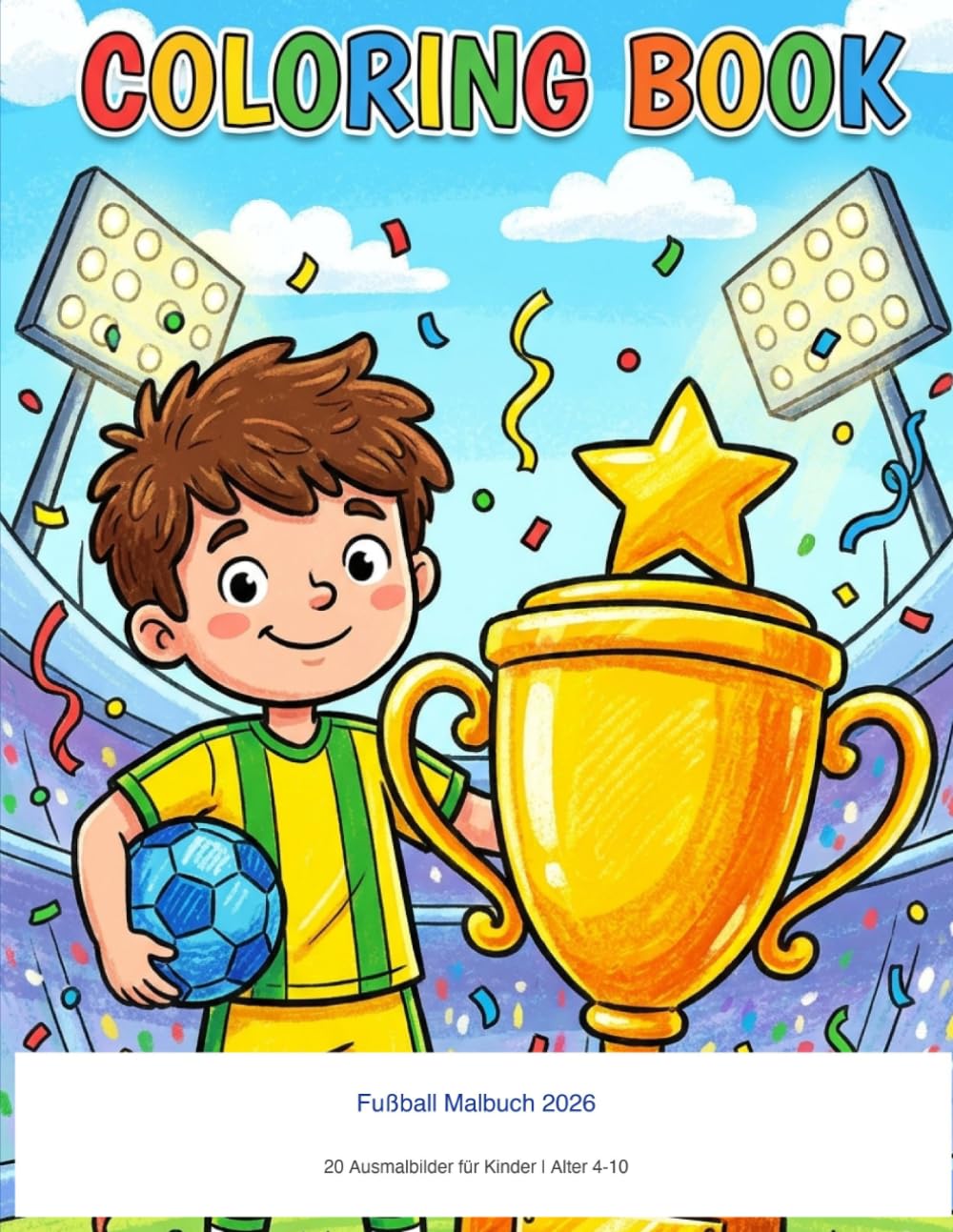 Fußball Malbuch 2026: 20 Fußball-Ausmalbilder für Kinder | Malbuch für Jungen und Mädchen ab 4 Jahren