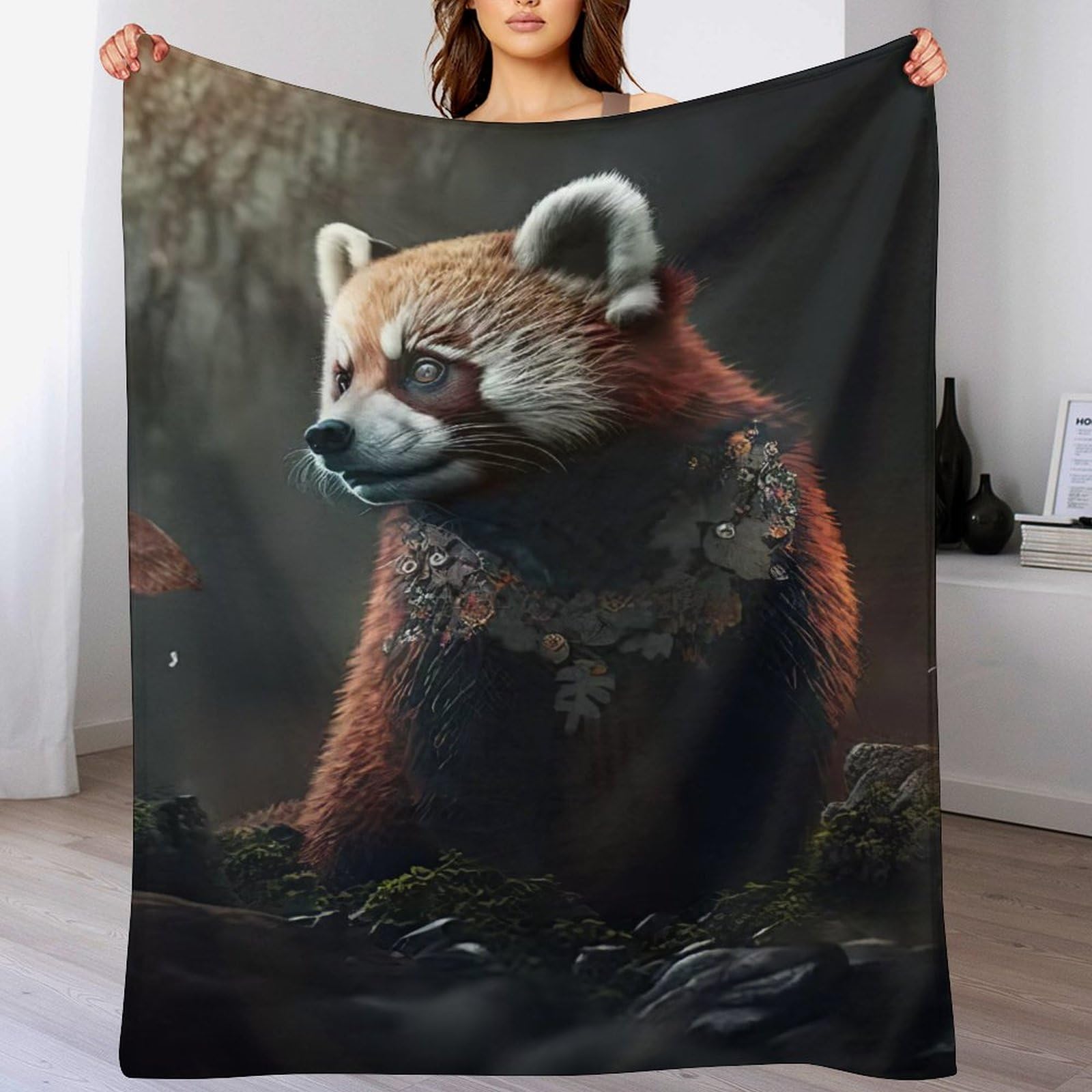 Couverture polaire panda contre le froid hivernal en flanelle isolante