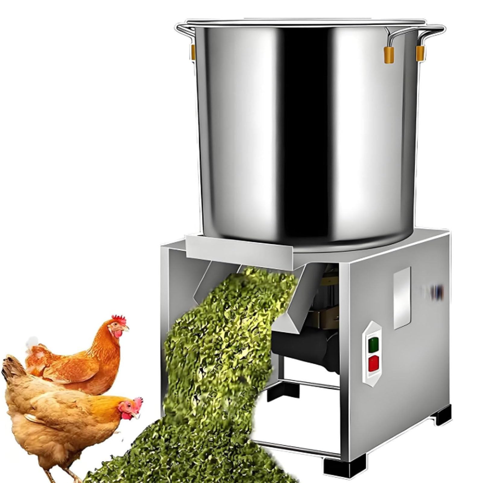 Commercial Food Processor, 2400w Electric Vegetable Chopper, Large-Diameter Feed Inlet, 150Kg/H 3500 RPM, Thickened Stainless Steel, Poultry Feed Processor for Animal Feed for Vegetables Grains