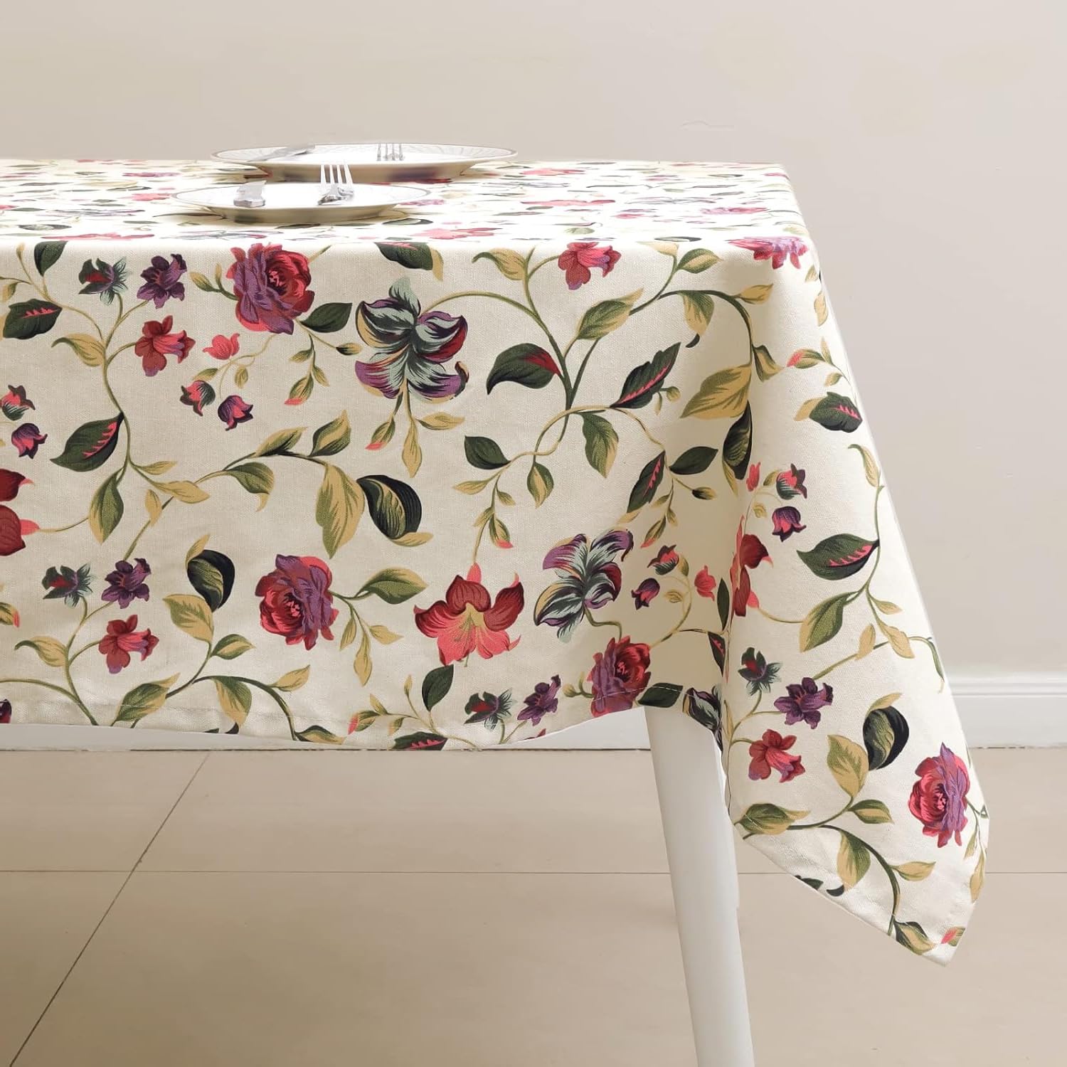 Arquiel Mantel Rectangular Floral, Mantel Rosas Abstractas Coloridas Mantel de Tela Antimanchas Lavable Duradera para Cocina Comedor Fiestas(140 x 180 cm)