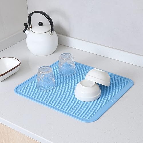 Miniatura 774 de Tapete de silicona para secado de platos para múltiples usos, fácil de limpiar, ecológico, resistente al calor, tapete de silicona para encimera
